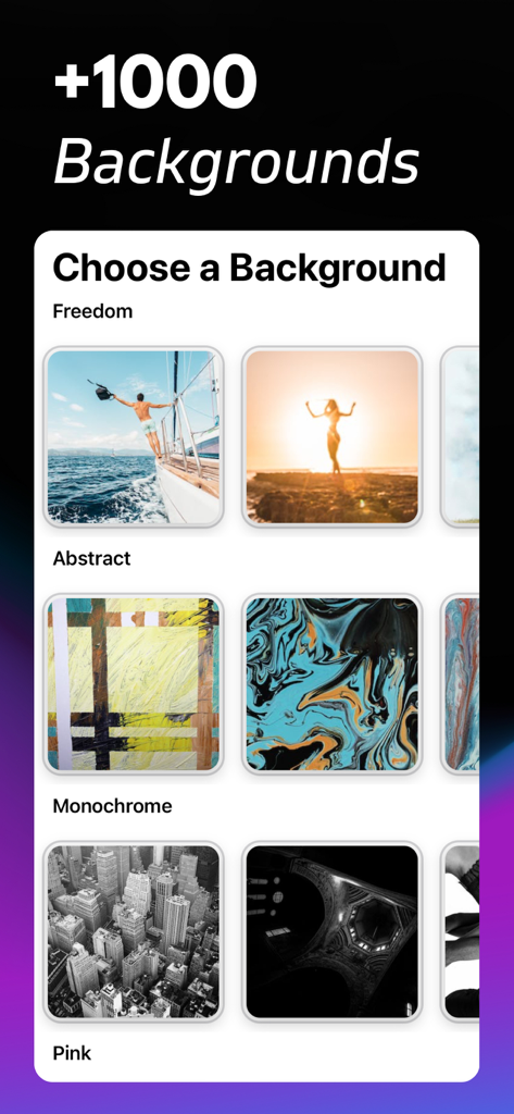 Browse over 1000 backgrounds in different styles for your album cover