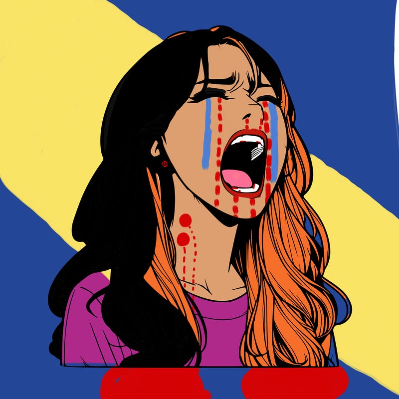 screaming realistic, girl