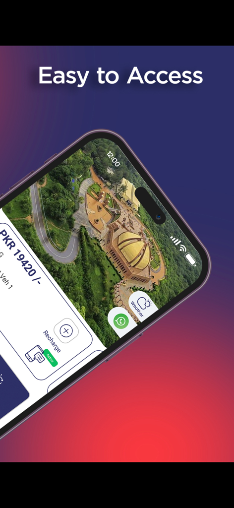 M-TAG One Network - Dashboard dell'app mobile M-TAG One Network che mostra il saldo dell'account e le funzionalità di ricarica