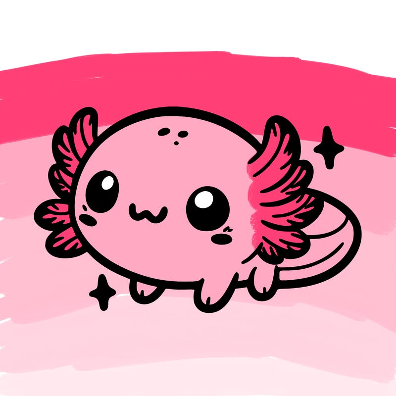 cute easy baby axolotl