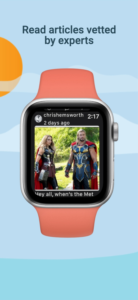 Watch Web Browser - An Apple Watch displaying a social media post from a web browser app