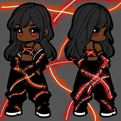 girl in crop top and baggy pants