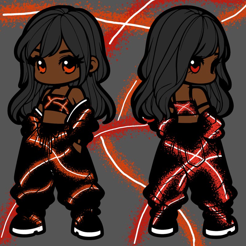 girl in crop top and baggy pants