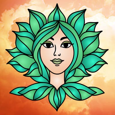 woman face like a flower