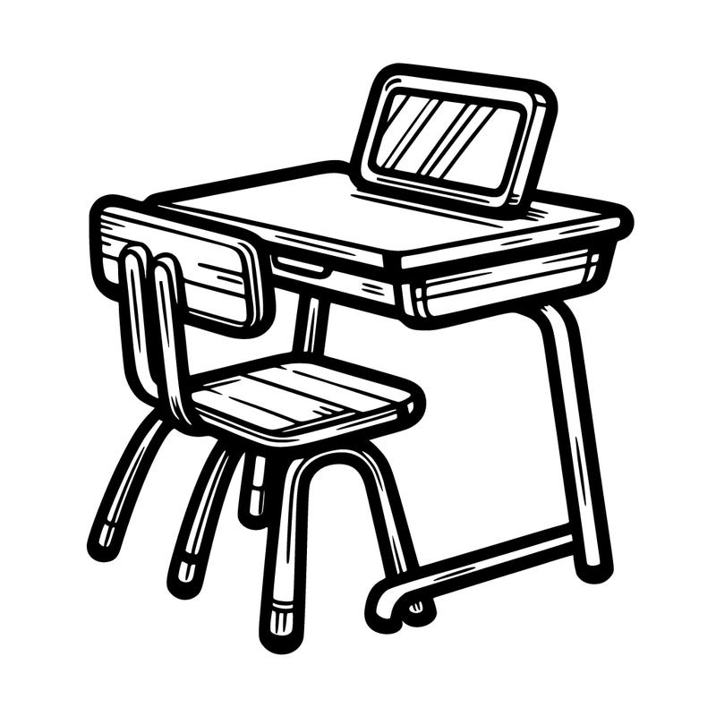 school desk and chair