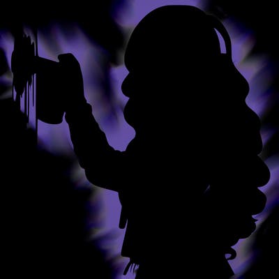 realistic girl with mask spray painting a wall