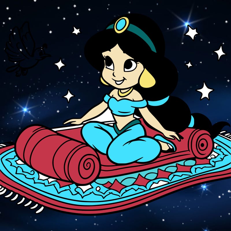 jasmine on her magic carpet ride