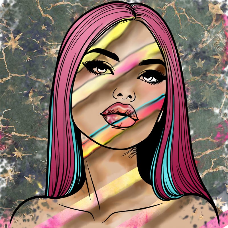 realistic woman with full lips