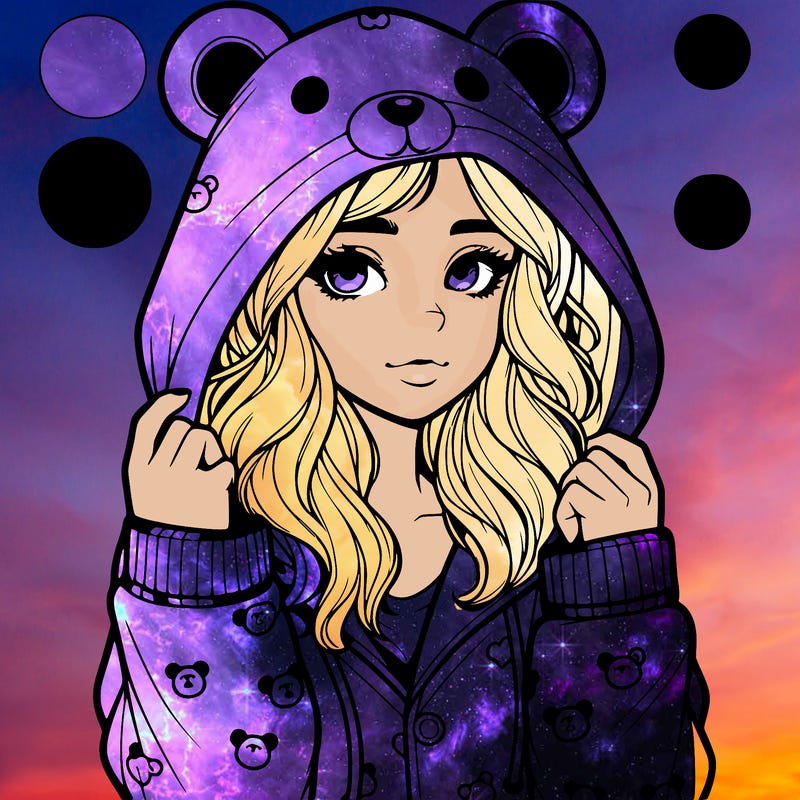 realistic girl in a animal pjs hoodie