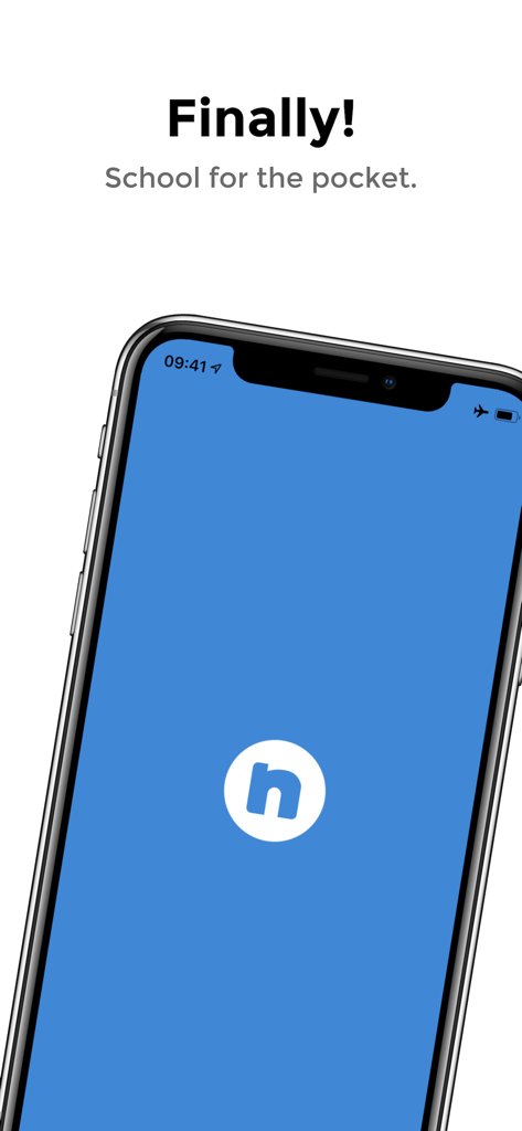 Notenapp - digital school tool - Tela inicial do Notenapp em um iPhone com o texto Finally School for the pocket