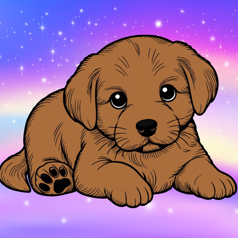 a cute realistic puppy