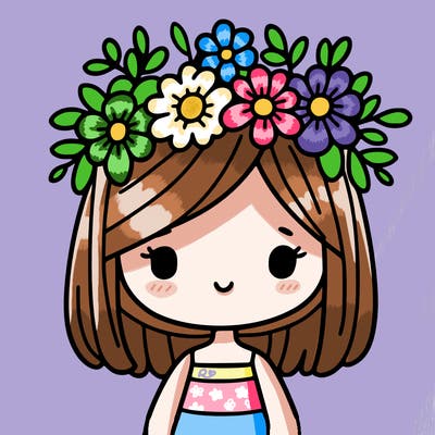 girl with flowers crown