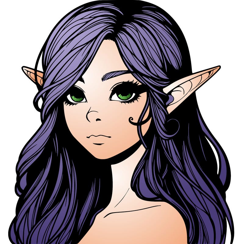 elf girl realistic dark fantasy