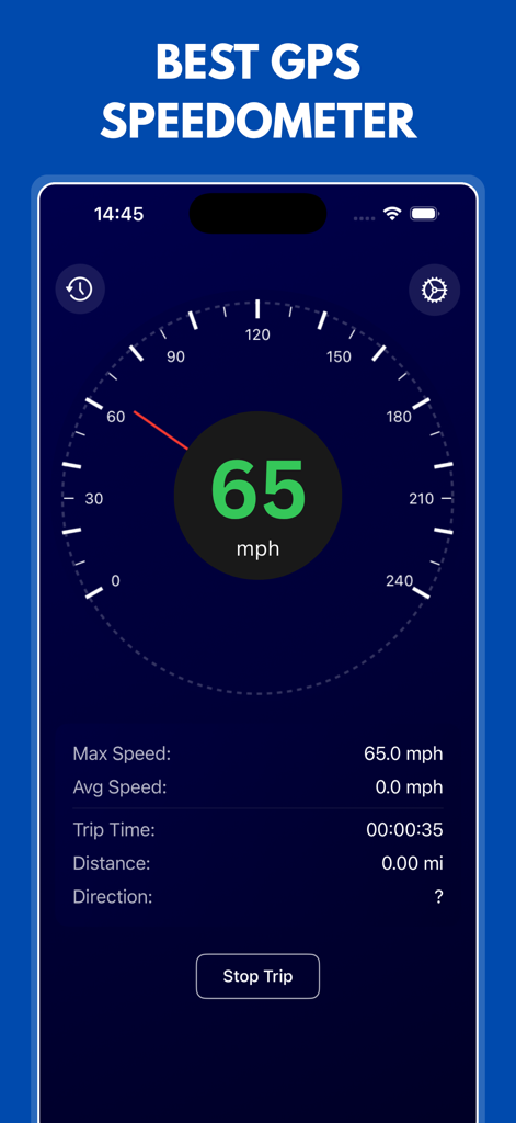 Speedometer: Speed GPS Tracker - Digital speedometer dashboard showing real time speed tracking and trip stats