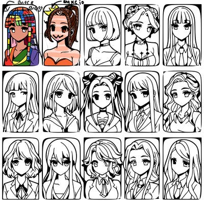 girls that look diffrent anime