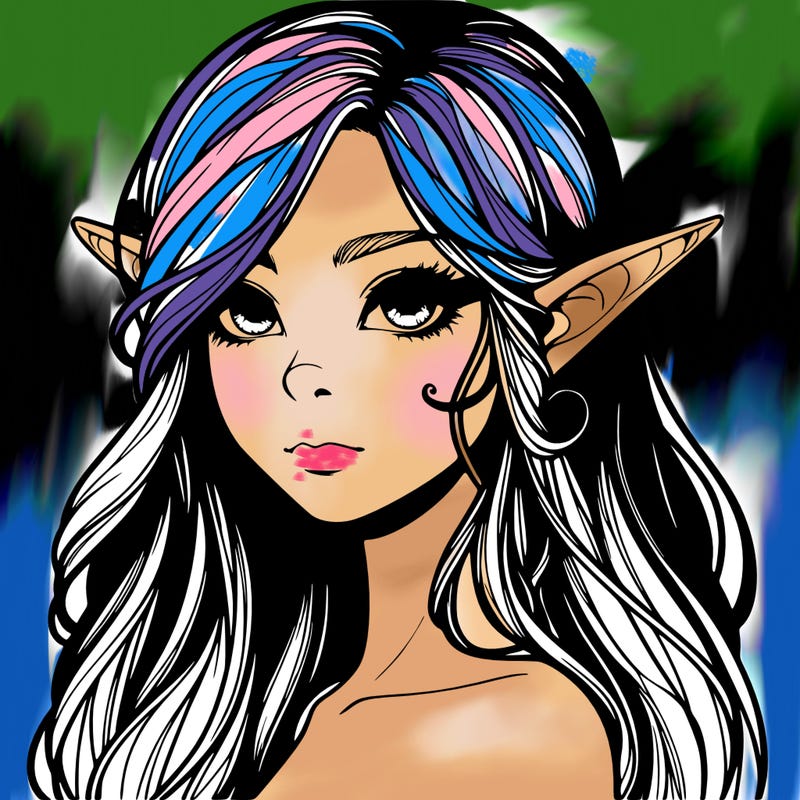 elf girl realistic dark fantasy