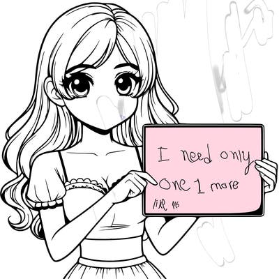 realistic pretty girl holding blank sign