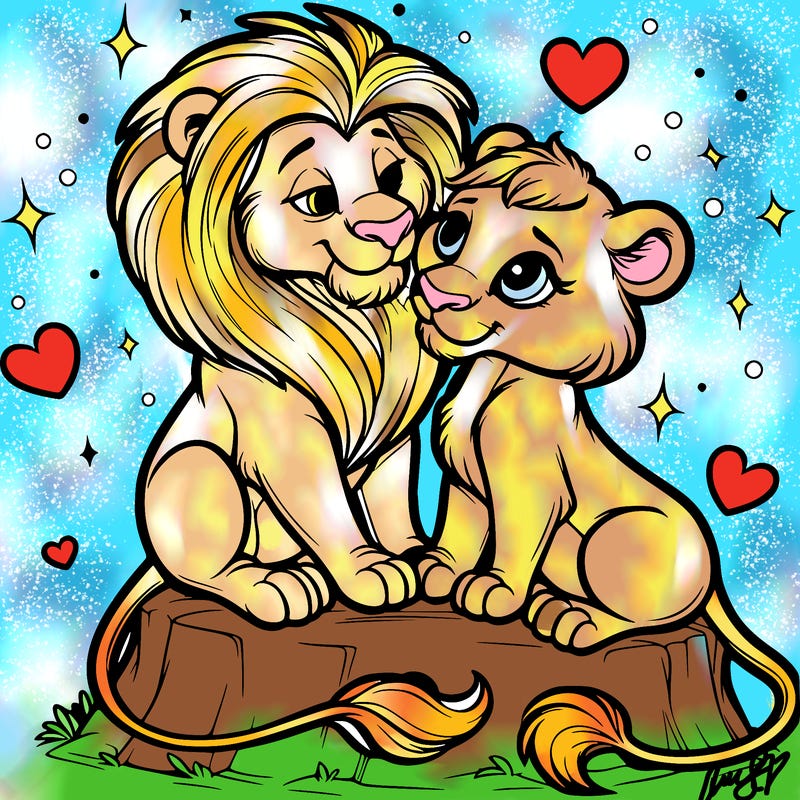 lion and lioness inlove