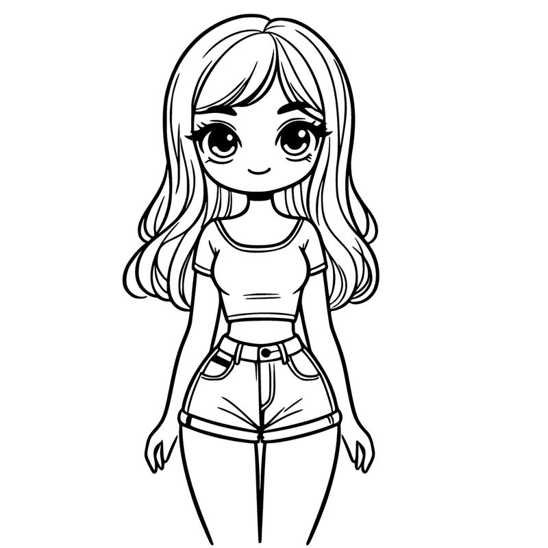 girl with a crop top and jean shorts