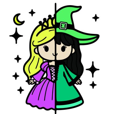 split princess and witch