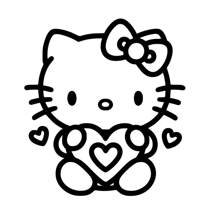 cute hello kitty with heart