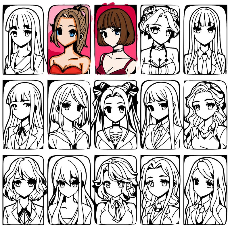 girls that look diffrent anime