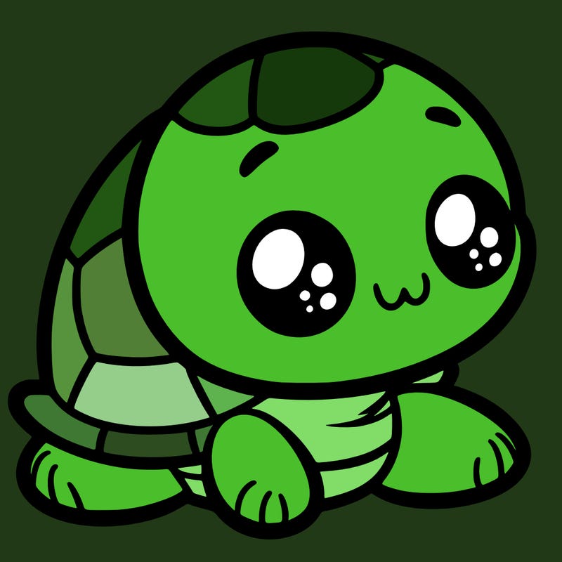 cute little animated turtle