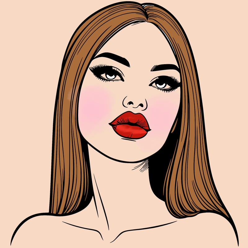realistic woman with full lips