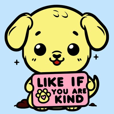 make a sign that says like if you are kind with a cute little dog