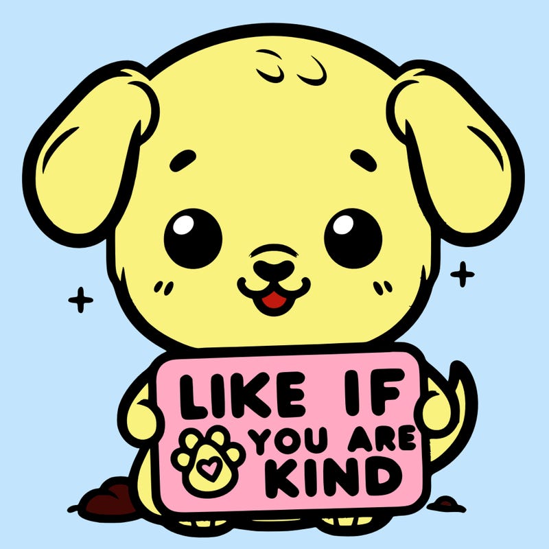 make a sign that says like if you are kind with a cute little dog