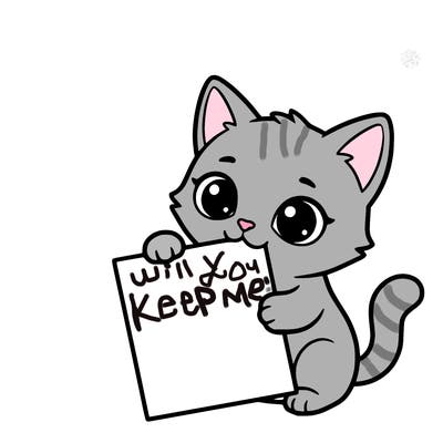 a small cat with a blank sheet of paper in its hand. the cat is sooooooo cute!