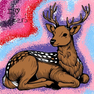 realistic deer with antlers