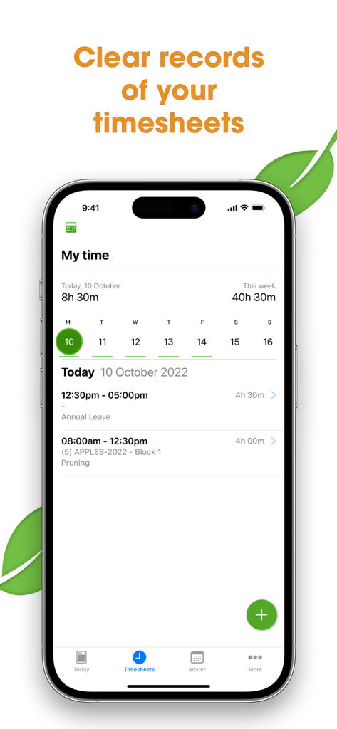 AgriSmart - AgriSmart app interface showing detailed digital timesheet records for agricultural tasks