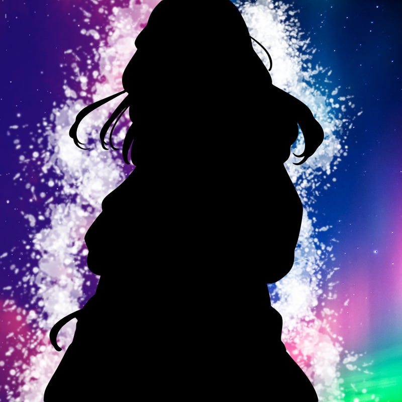 anime teen girl with baggy pants and crop top with sweater