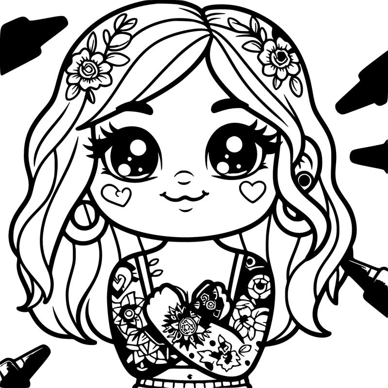 cute girl with tattoos