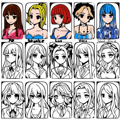 girls that look diffrent anime