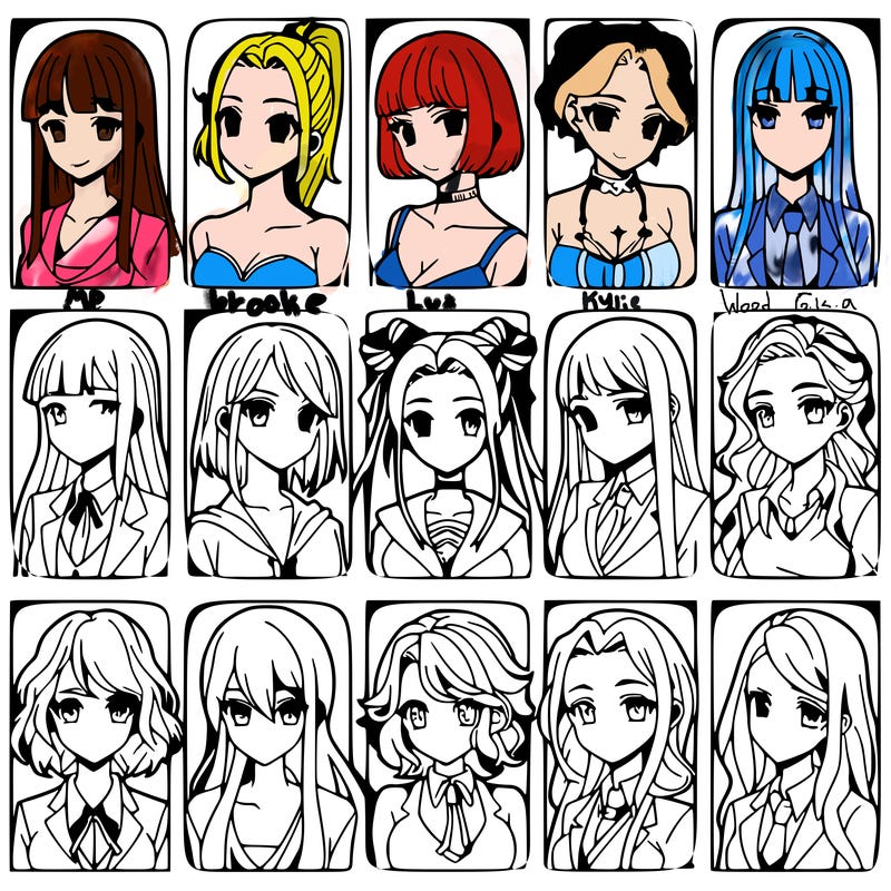 girls that look diffrent anime