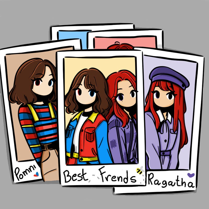 polaroid photo of 4 girls