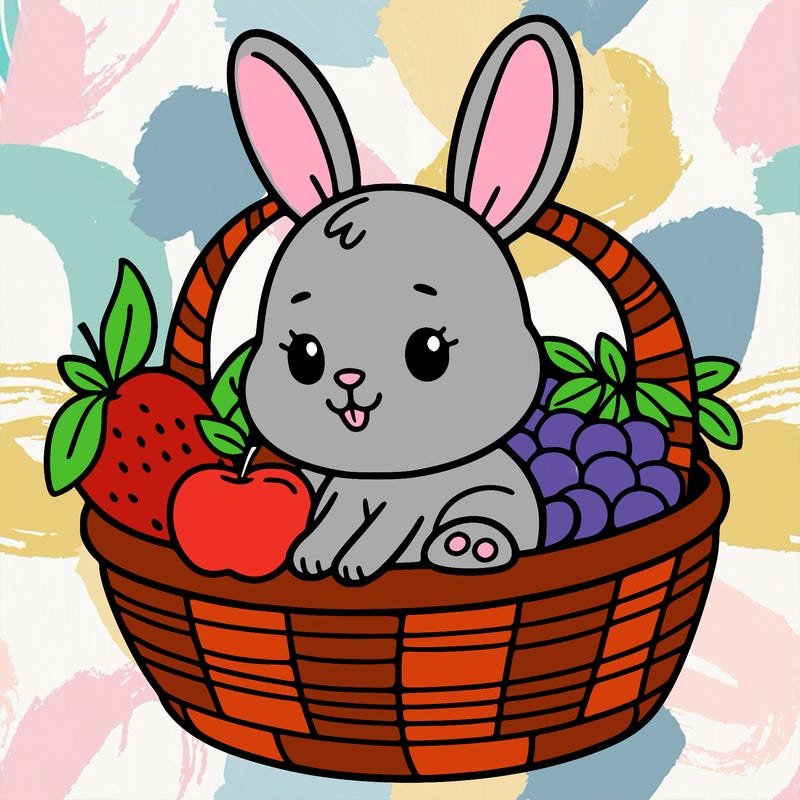 bunny in a fruit basket