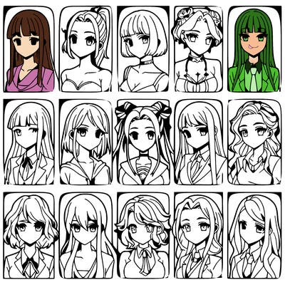 girls that look diffrent anime