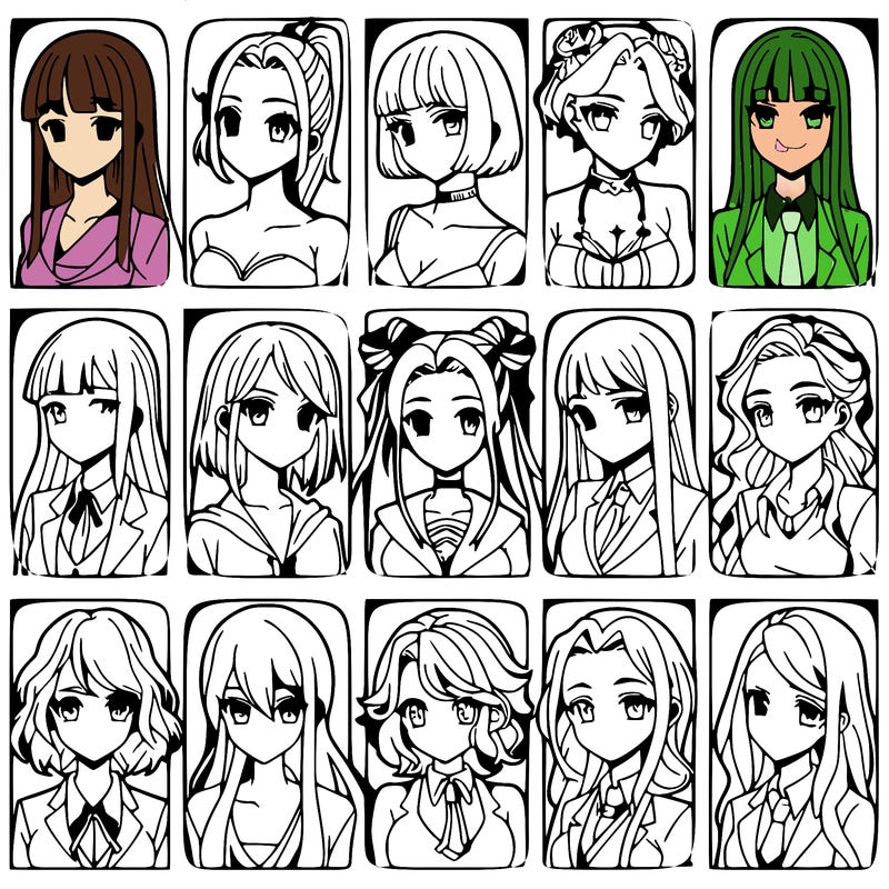 girls that look diffrent anime