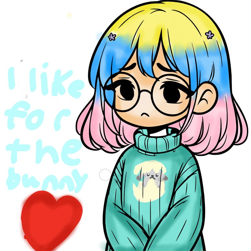 sad girl with glasses in a sweater