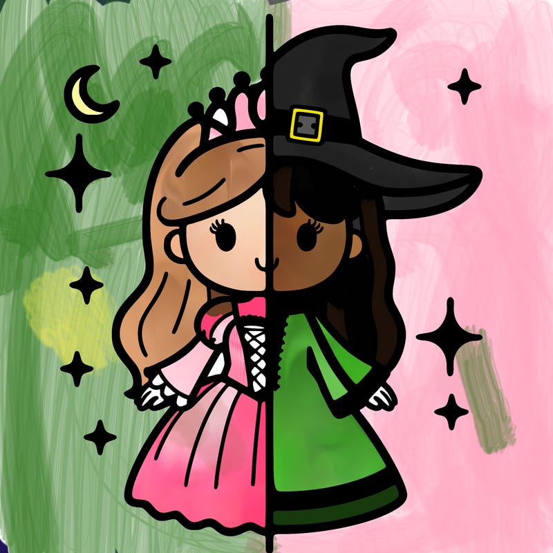 split princess and witch