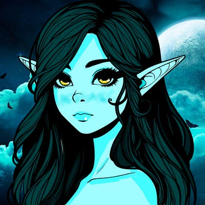 elf girl realistic dark fantasy