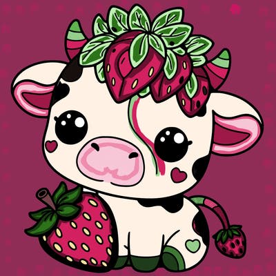 cute strawberry cow