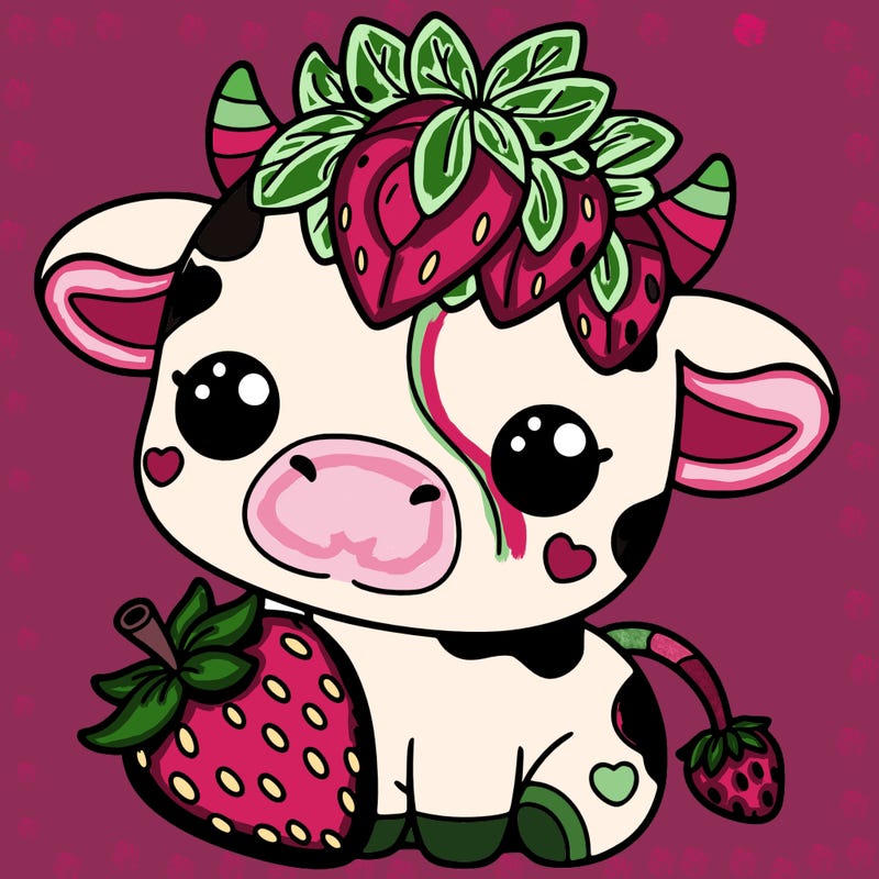 cute strawberry cow