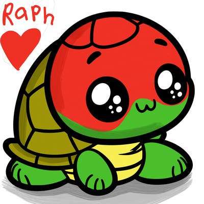cute little animated turtle
