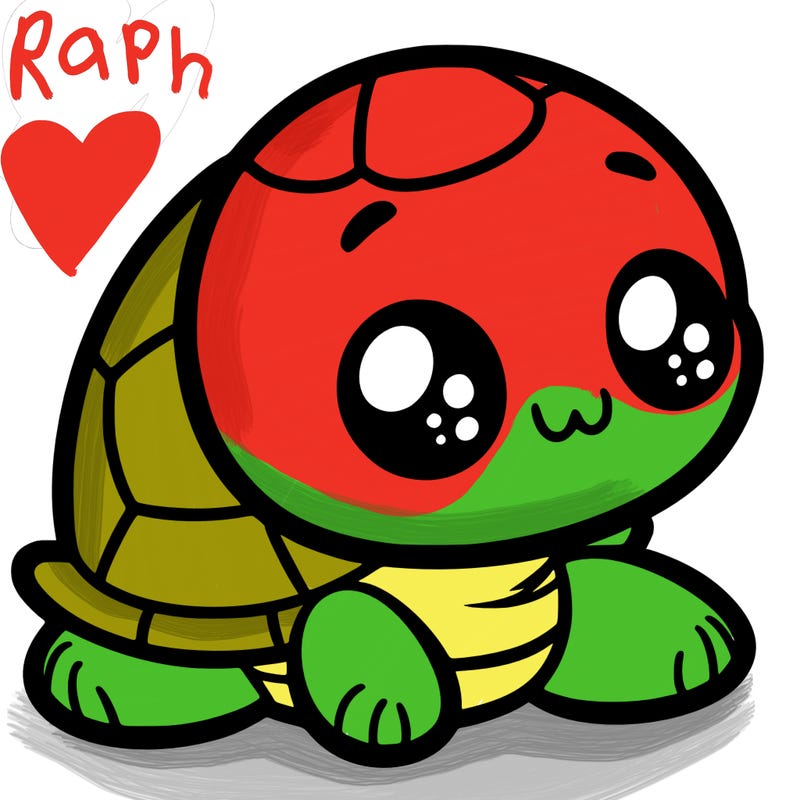 cute little animated turtle