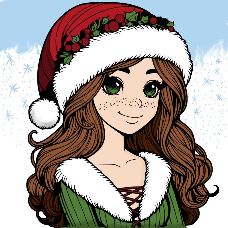 realistic christmas  girl