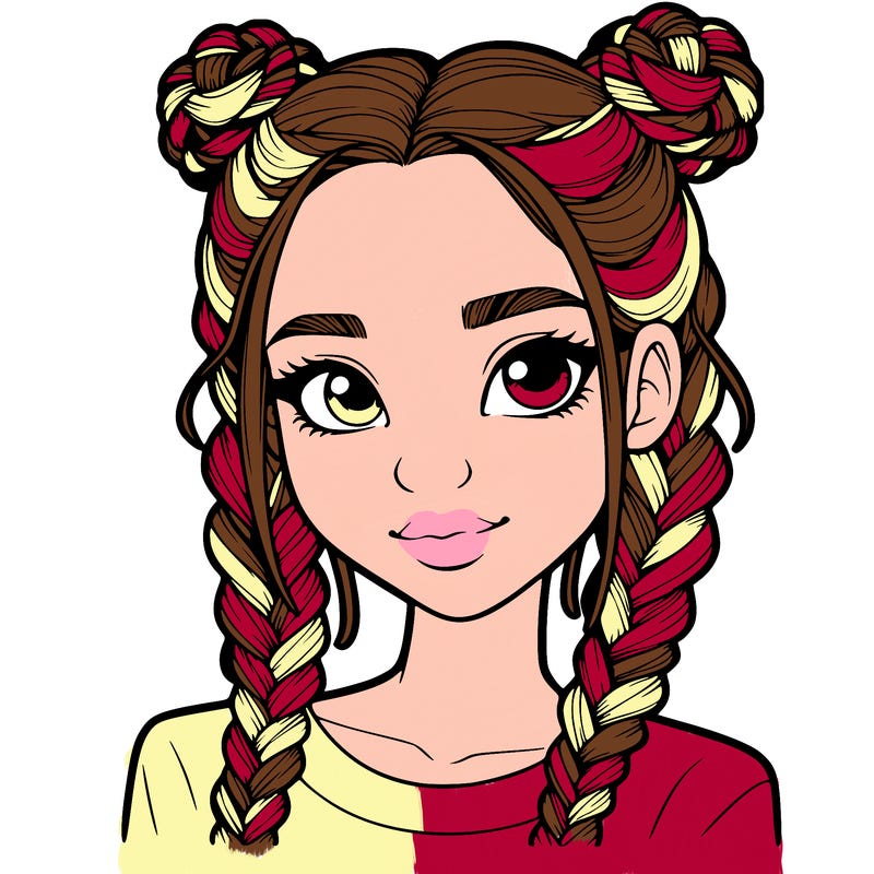 realistic girl with braids